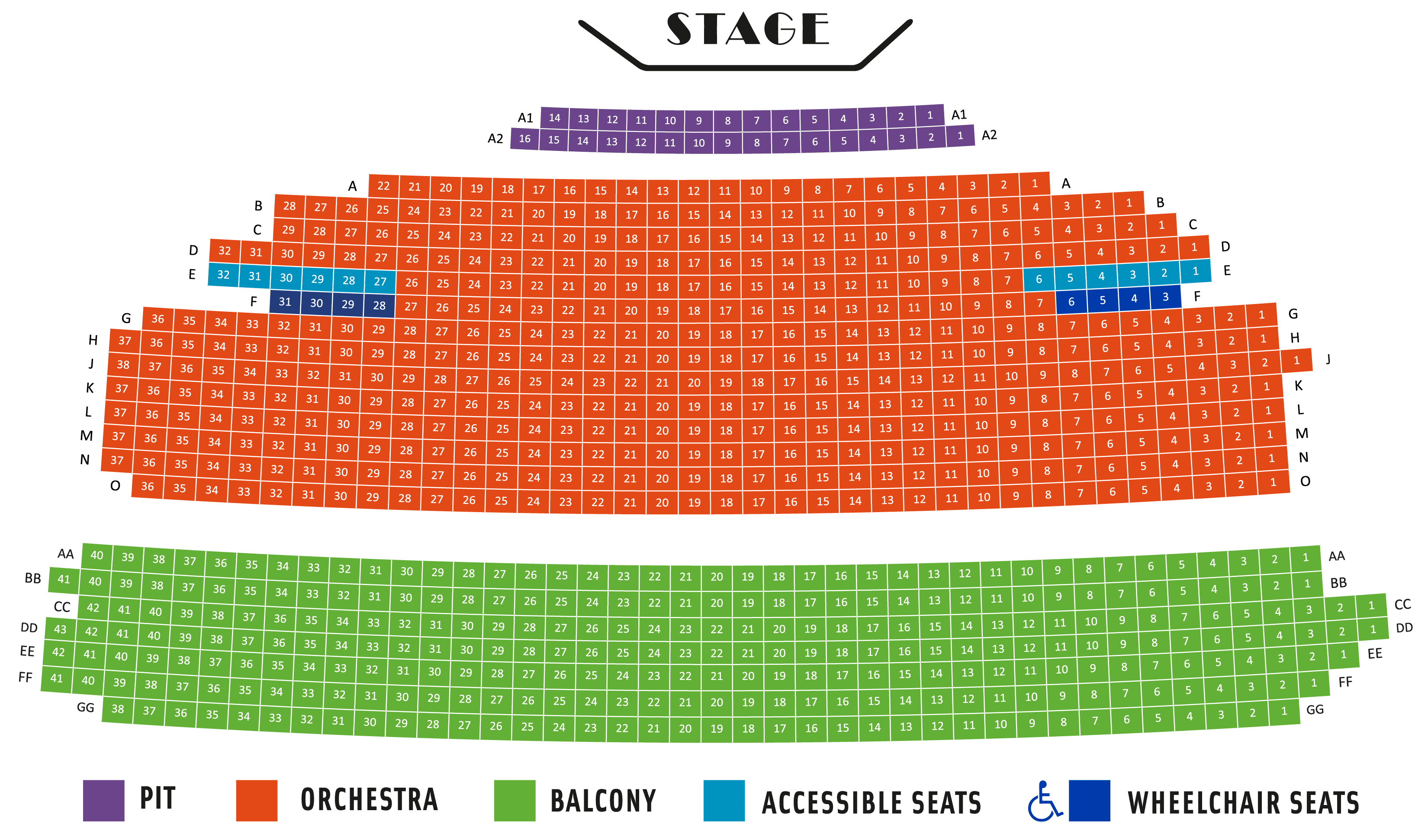 Seating Chart - Lancaster Performing Arts Center, Lancaster CA